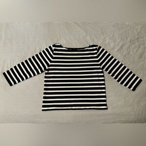 J.Crew boat neck striped shirt, size medium, three-quarter sleeves